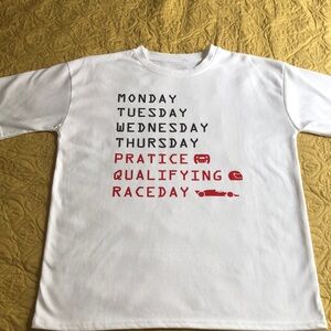 White Racing Themed Graphic T-Shirt